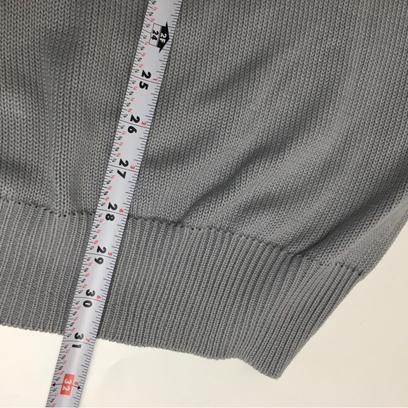 Phat Farm Mens Knit Crewneck Sweater Olive Grey P Logo XL Y2K - Picture 14 of 14